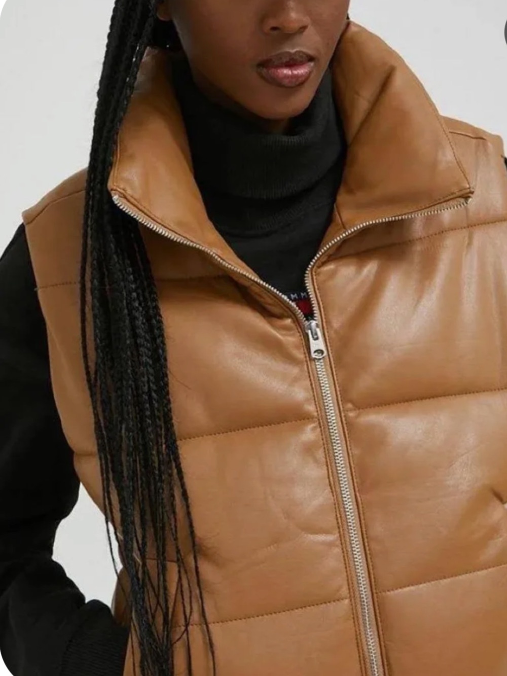 Abercrombie & Fitch Quilted Faux Leather Puffer Vest - Camel